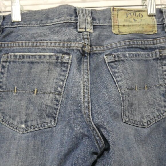 POLO RALPH LAUREN - 15911 | size 14 | Blue Cotton Distressed Denim Jeans - Picture 12 of 16